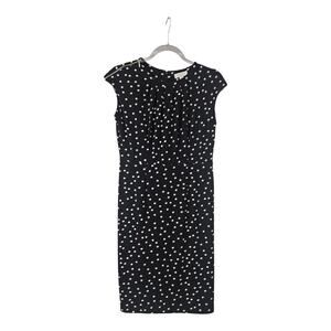 Charter Club PETITE 6P Dress Stretch Sleeveless Pleated Sheath Black White